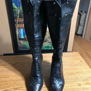 Designer Jill Sander Long Black Pointed Toe Boots